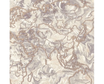 Обои серые с изображением карты виниловые Ornamy Tour арт. 8029-12