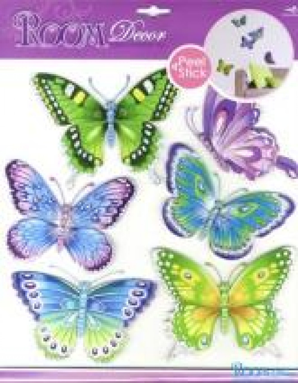 Наклейка интерьерная 3119 CBA Стикеры бабочки-разноцветные