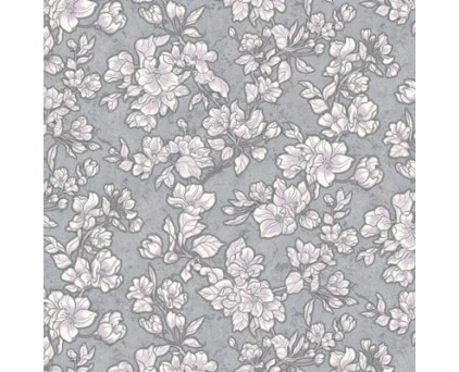 Обои виниловые серые с цветами  Антураж Jasmine арт. 168442-24
