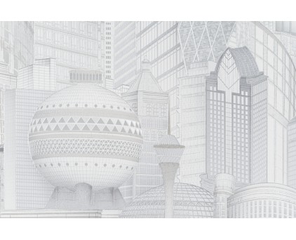 Обои белые флизелиновые архитектура OVK Design Мегаполис арт. 10368-01