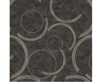 Обои кольца на чёрном фоне Ornamy Diva арт. 8035-22