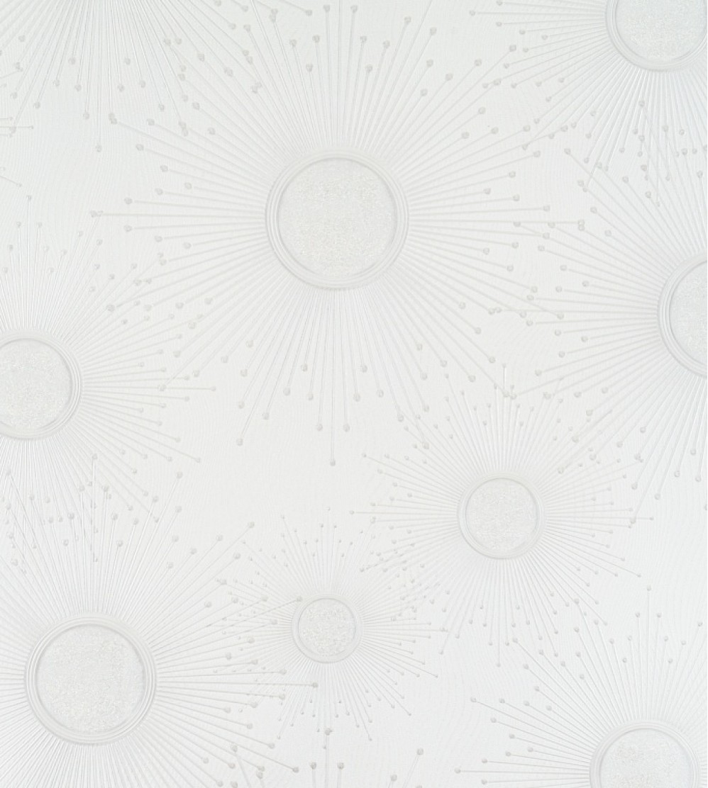 Обои виниловые серебристое солнце на белом фоне Артекс OVK Design Гэтсби арт. 10614-06