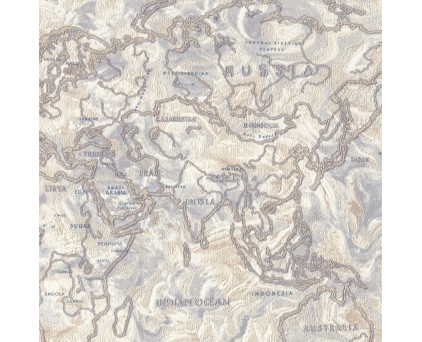 Обои серые с изображением карты виниловые Ornamy Tour арт. 8029-11
