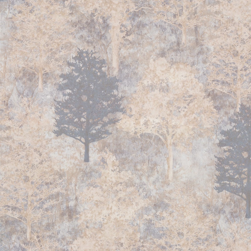 Обои деревья на сером фоне Euro Decor виниловые Altai арт.9108-23