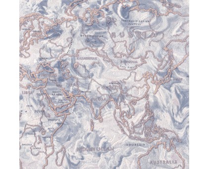Обои голубые с изображением карты виниловые Ornamy Tour арт. 8029-20
